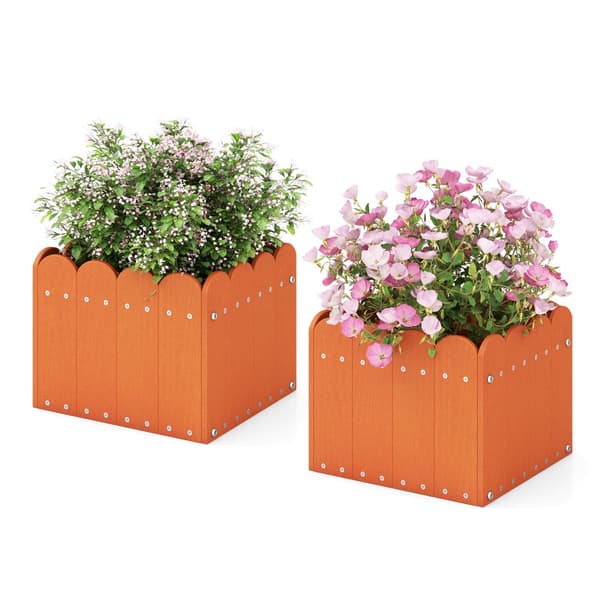Plantekasse, 12,5x12x10 tommer, Orange, Grå