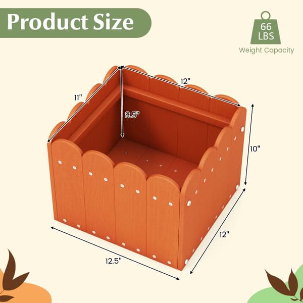 Plantekasse, 12,5x12x10 tommer, Orange, Grå