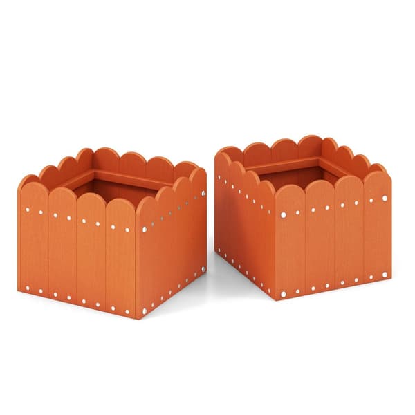 Plantekasse, 12,5x12x10 tommer, Orange, Grå