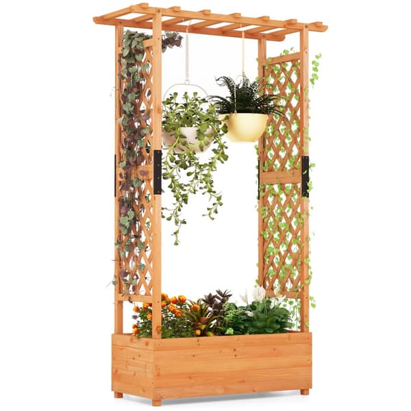 Forhøjet plantekasse, 79x17.5x45 cm, Orange