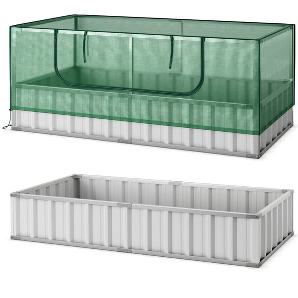 Kohopenkki kasvihuonekannella, 69x36x28 tuumaa, vihreä ja hopea