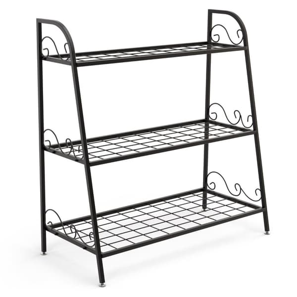 Metallinen kasvienjalusta, 81x35x82 cm, Musta
