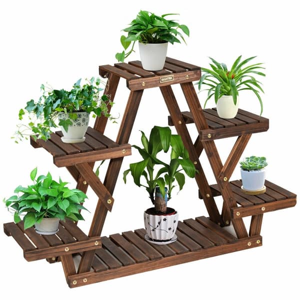 Trä Plantstånd, 39x10x25.5 tum, Kolsvart