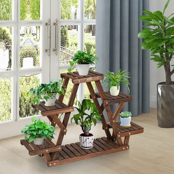 Trä Plantstånd, 39x10x25.5 tum, Kolsvart