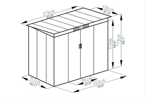 Udendørs Have Opbevaringsskur, 7,0'x4,3'x5,7', Grå og Beige