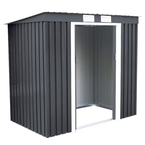 Udendørs Have Opbevaringsskur, 7,0'x4,3'x5,7', Grå og Beige