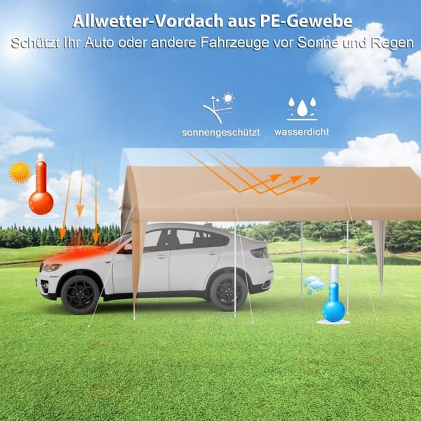 Carport Telt Garage, 600x301x285 cm, Gul