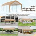 Miniatyrbillede 6 af 8: Carport Telt Garage, 600x301x285 cm, Gul