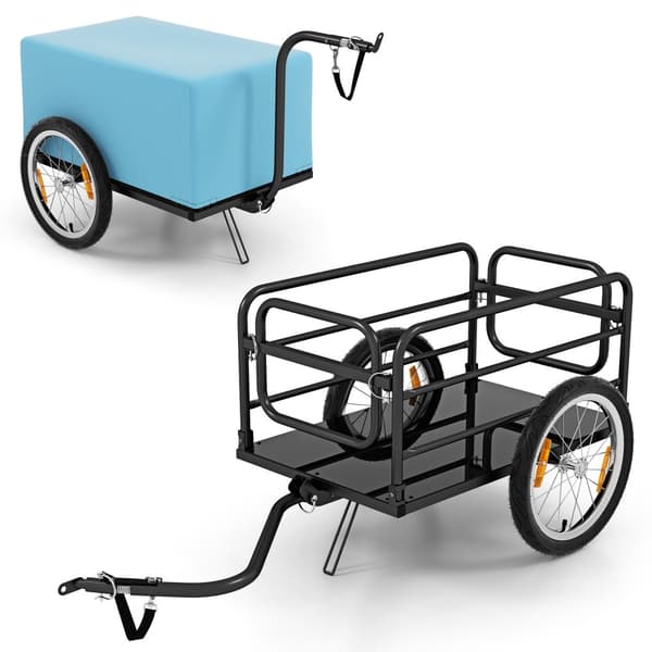 Cykeltrailer, 145,5x61x58 cm, Sort Blå