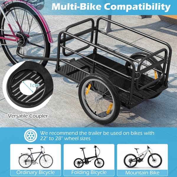 Cykeltrailer, 145,5x61x58 cm, Sort Blå