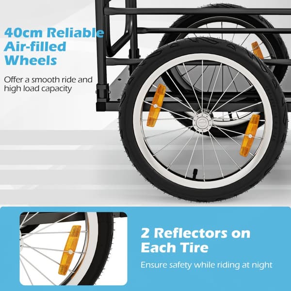 Cykeltrailer, 145,5x61x58 cm, Sort Blå