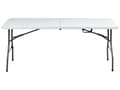 Miniatyrbilde 5 av 11: 4-seters Hagespisesett Hvitt Syntetisk Materiale 180 x 74 cm Bord og 4 Sammenleggbare Stoler med Metallben