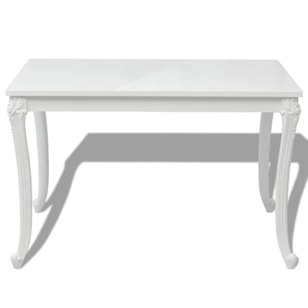 vidaXL Matbord 116x66x76 cm vit högglans