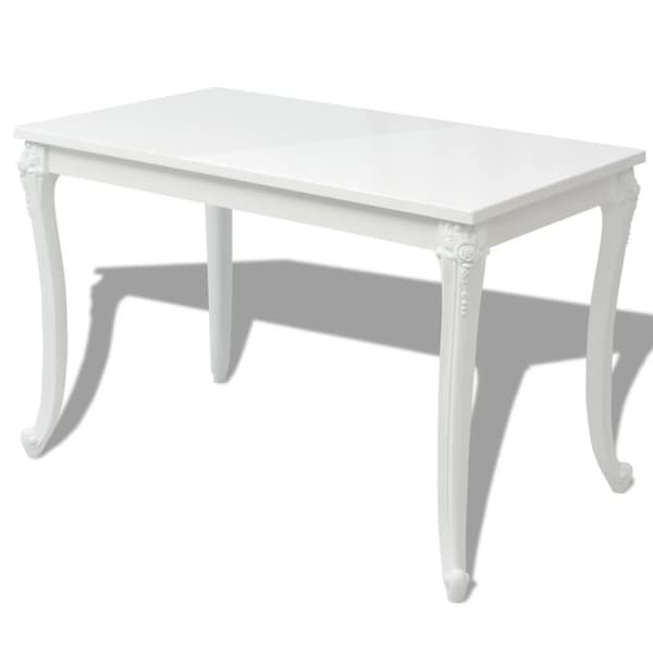 vidaXL spisebord 116 x 66 x 76 cm højglans hvid
