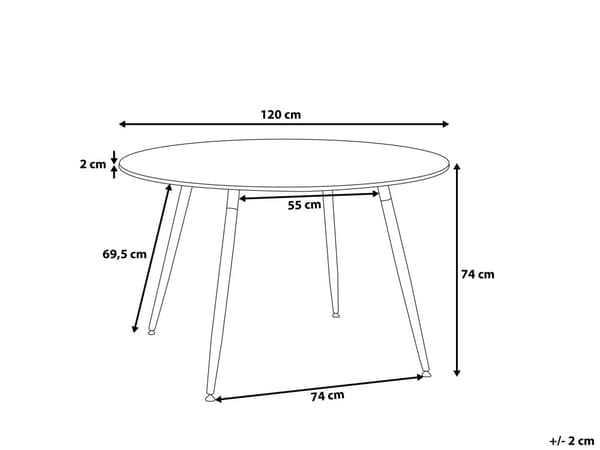 Matbord Svart Bokträ 120 cm Rund Kök Vardagsrum Minimalistisk