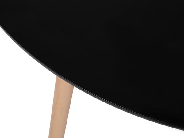 Matbord Svart Bokträ 120 cm Rund Kök Vardagsrum Minimalistisk