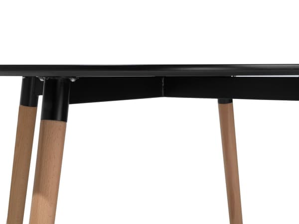 Matbord Svart Bokträ 120 cm Rund Kök Vardagsrum Minimalistisk