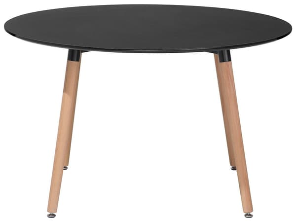 Matbord Svart Bokträ 120 cm Rund Kök Vardagsrum Minimalistisk