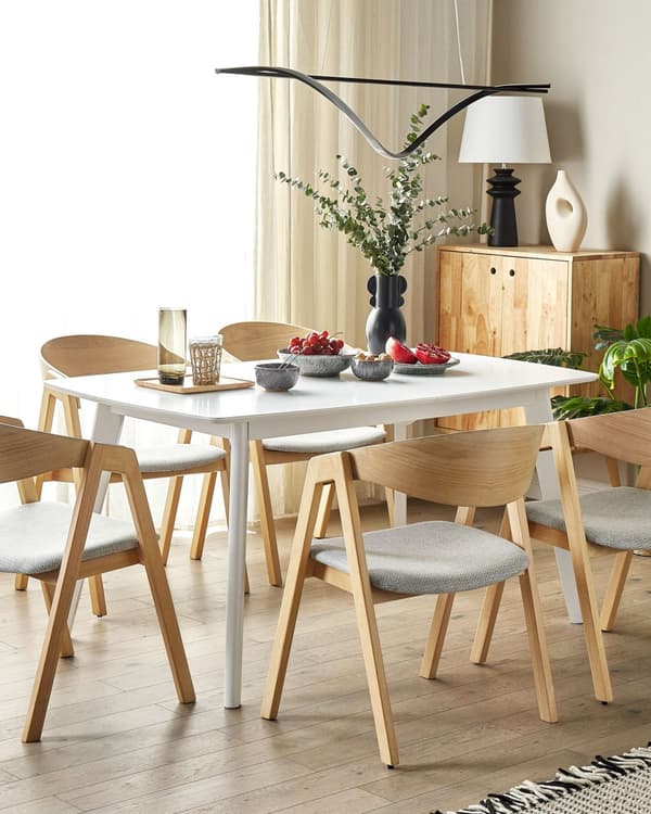 Matbord Vit Träben 150 x 195 x 90 cm Rektangulär Skandinavisk Stil