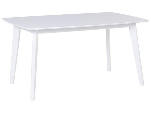 Ruokapöytä valkoinen 150/195 x 75 x 90 cm jatkettava 6 hengelle MDF-levy kumipuu