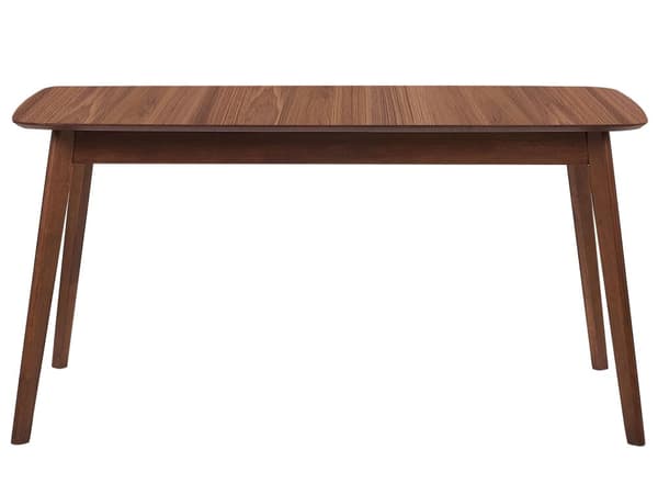 Ruokapöytä tumma puu 150 x 75 x 90 cm MDF-levy kumipuu 4 hengelle puuviilutettu matta