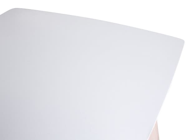 Ruokapöytä valkoinen 150 x 90 x 75 cm MDF-levy vaalea kumipuu matta 4 hengelle