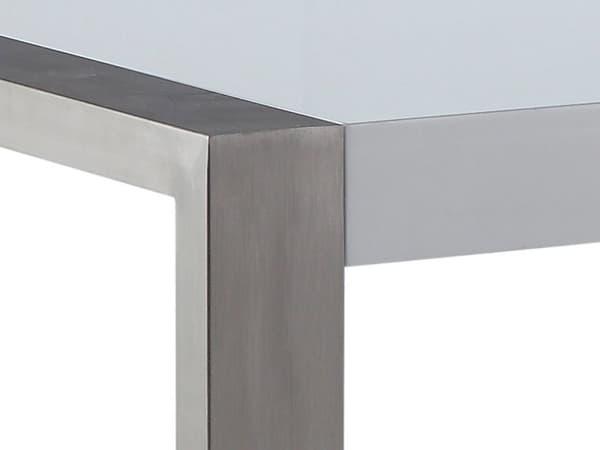 Ruokapöytä valkoinen 220 x 90 x 75 cm rosteriset jalat 8 hengelle MDF-levy
