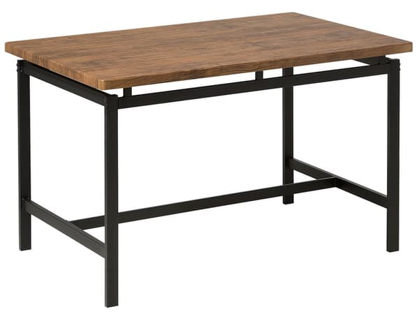 Matmöblemang Mörk trä Rektangulär Topp 120 x 75 cm Svart Metallram 4-sits med Pallar