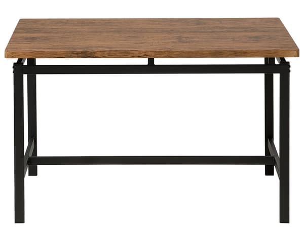 Matmöblemang Mörk trä Rektangulär Topp 120 x 75 cm Svart Metallram 4-sits med Pallar