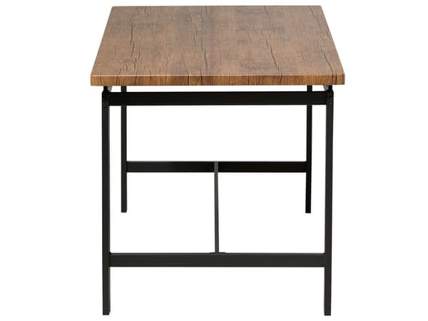 Matmöblemang Mörk trä Rektangulär Topp 120 x 75 cm Svart Metallram 4-sits med Pallar