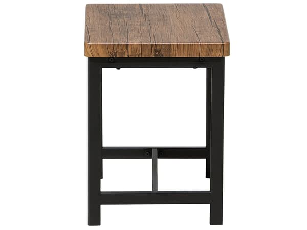 Matmöblemang Mörk trä Rektangulär Topp 120 x 75 cm Svart Metallram 4-sits med Pallar