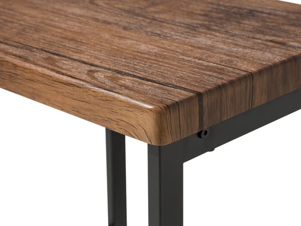 Matmöblemang Mörk trä Rektangulär Topp 120 x 75 cm Svart Metallram 4-sits med Pallar