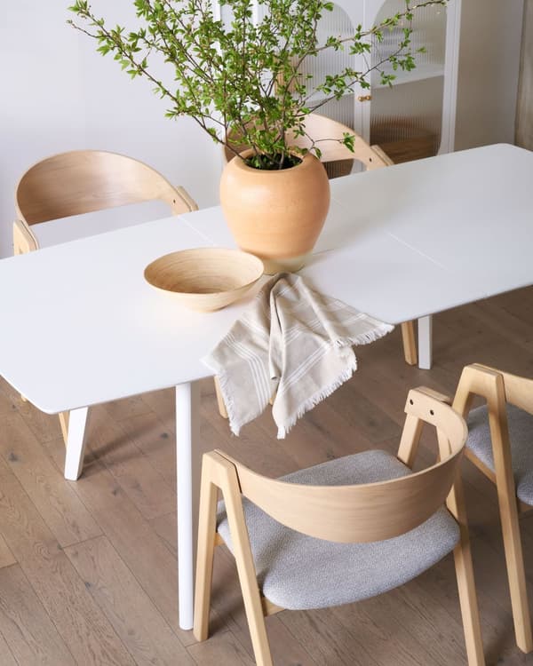 Matbord Vit Träben 120 - 160 x 80 cm Rektangulär Skandinavisk Stil