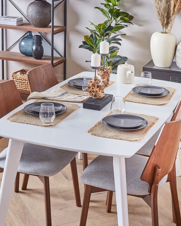 Matbord Vit Träben 120 - 160 x 80 cm Rektangulär Skandinavisk Stil