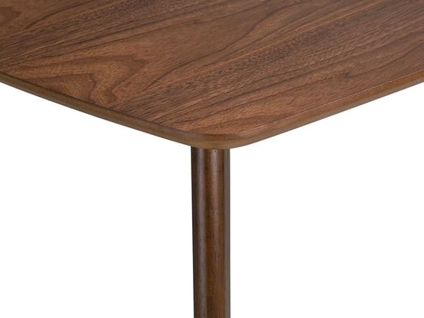 Matbord Mörk trä Faner 150 x 90 cm Rektangulär Traditionell Stil