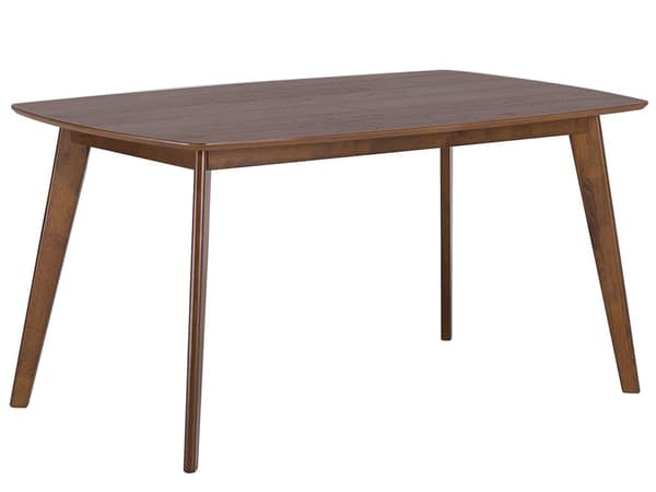Matbord Mörk trä Faner 150 x 90 cm Rektangulär Traditionell Stil