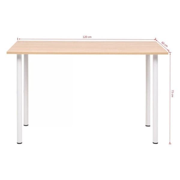 vidaXL Spisebord 120x60x73 cm eik og hvit