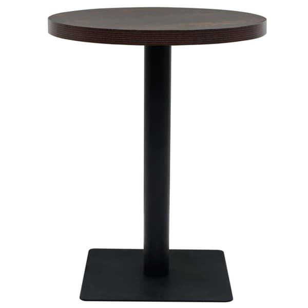 vidaXL Bistrobord MDF och stål rund 60x75 cm mörk aska