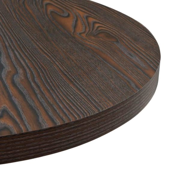 vidaXL Bistrobord MDF och stål rund 60x75 cm mörk aska