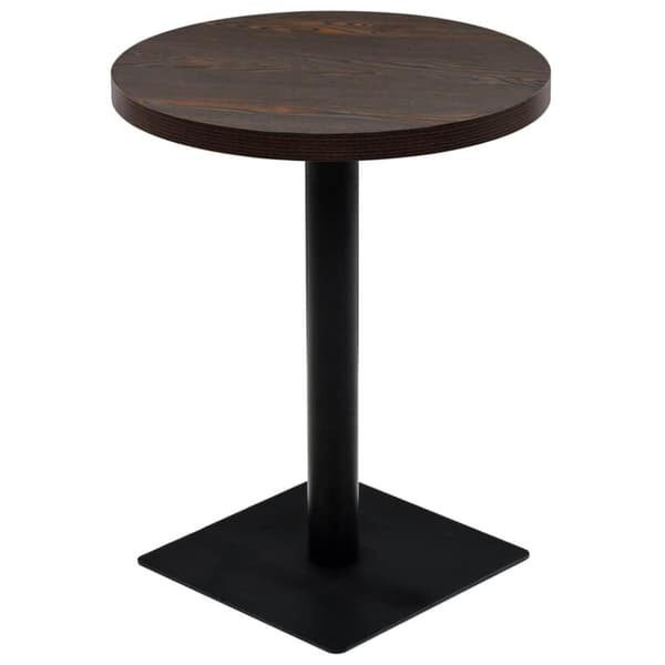 vidaXL Bistrobord MDF och stål rund 60x75 cm mörk aska