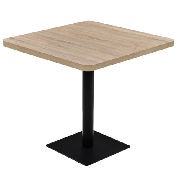 vidaXL Bistrobord MDF och stål fyrkantigt 80x80x75 cm ekfärgad