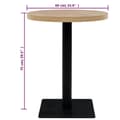 Miniatyrbilde 6 av 6: vidaXL Bistrobord MDF og stål rund 60x75 cm eikefarge