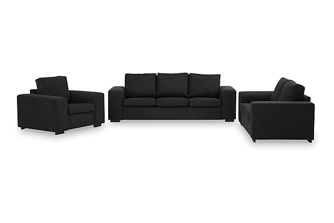 Link Sofagruppe 3-pers+2-pers+Laenestol Sort