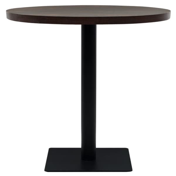 vidaXL bistrobord MDF og stål rund 80 x 75 cm mørk aske