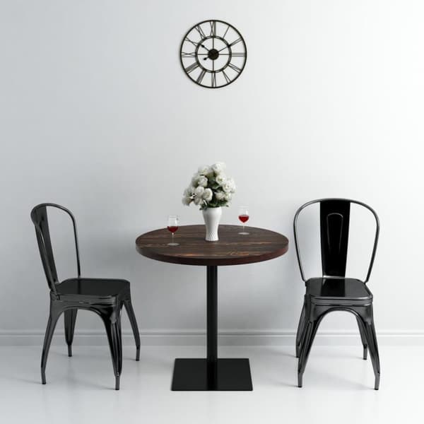 vidaXL bistrobord MDF og stål rund 80 x 75 cm mørk aske