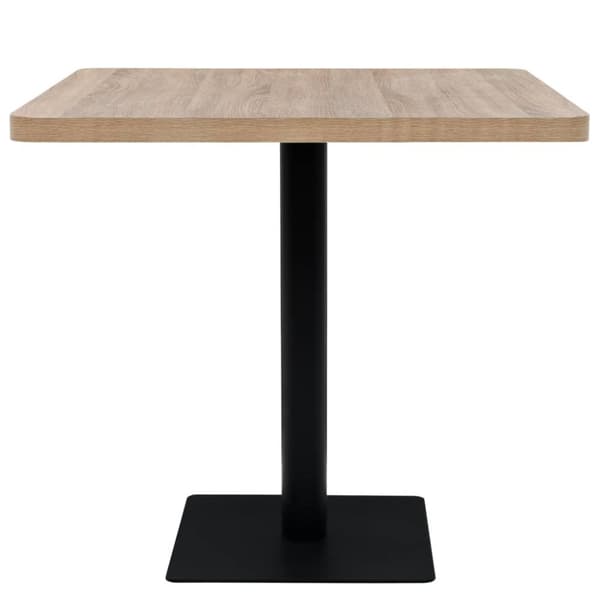 vidaXL Bistropöytä MDF ja teräs neliö 80x80x75 cm tammenvärinen