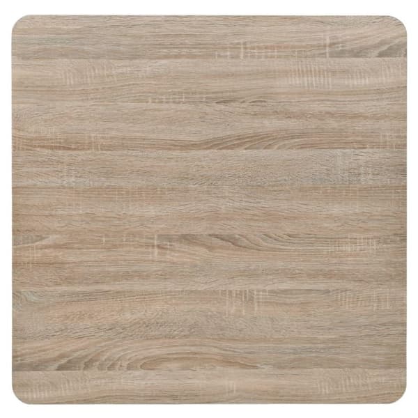 vidaXL Bistropöytä MDF ja teräs neliö 80x80x75 cm tammenvärinen