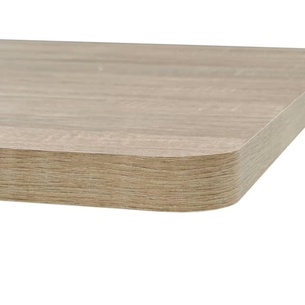 vidaXL Bistropöytä MDF ja teräs neliö 80x80x75 cm tammenvärinen