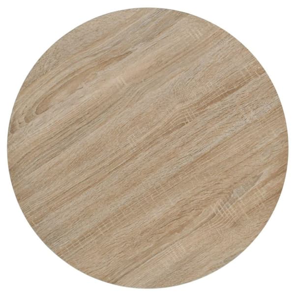 vidaXL Bistropöytä MDF ja teräs pyöreä 60x75 cm tammenvärinen