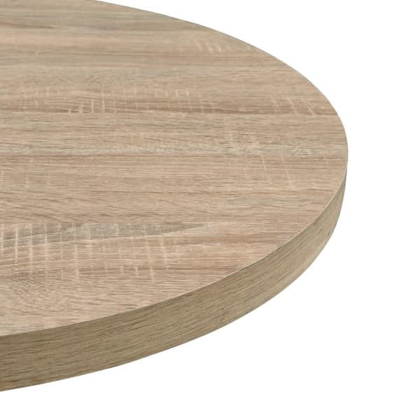 vidaXL Bistropöytä MDF ja teräs pyöreä 60x75 cm tammenvärinen